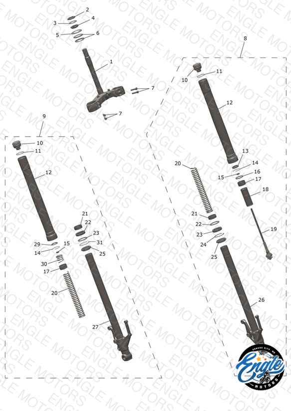 Front Forks & Lower Yoke Assy