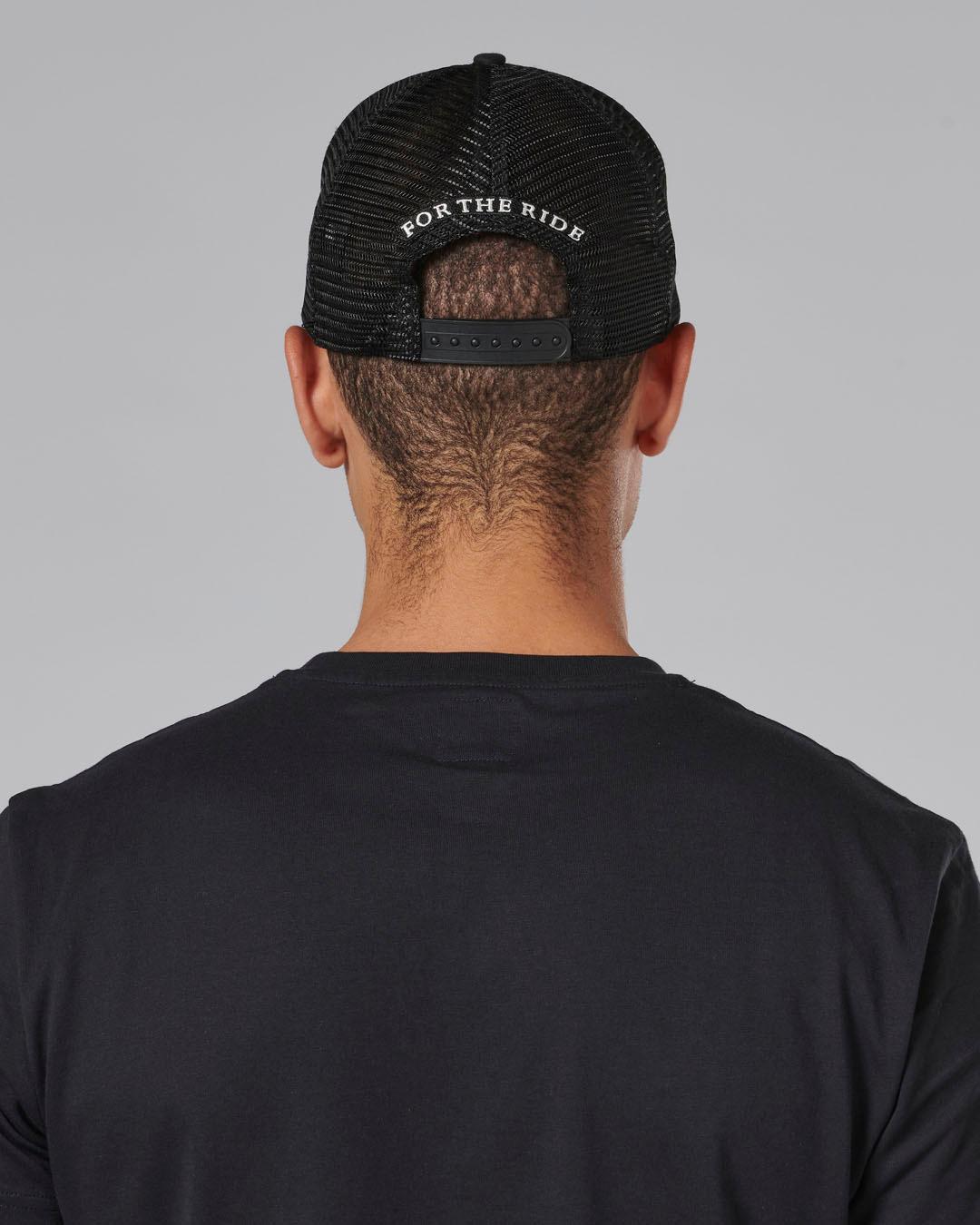 TAYLOR EMBROIDERED TRUCKER CAP BONE / BLACK image 3