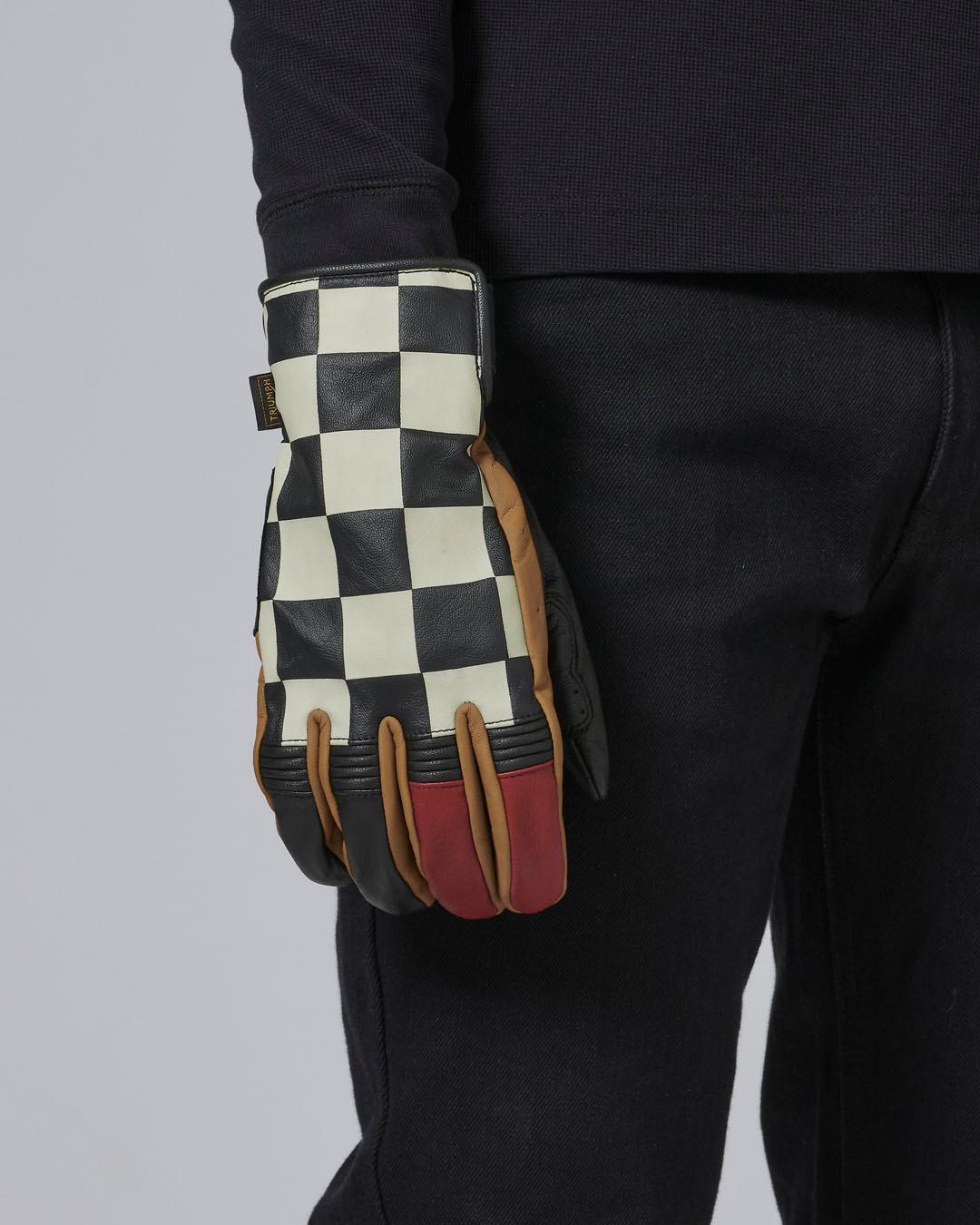 CHECKERBOARD GLOVE - BLACK / RED / BONE / GOLD M image 4