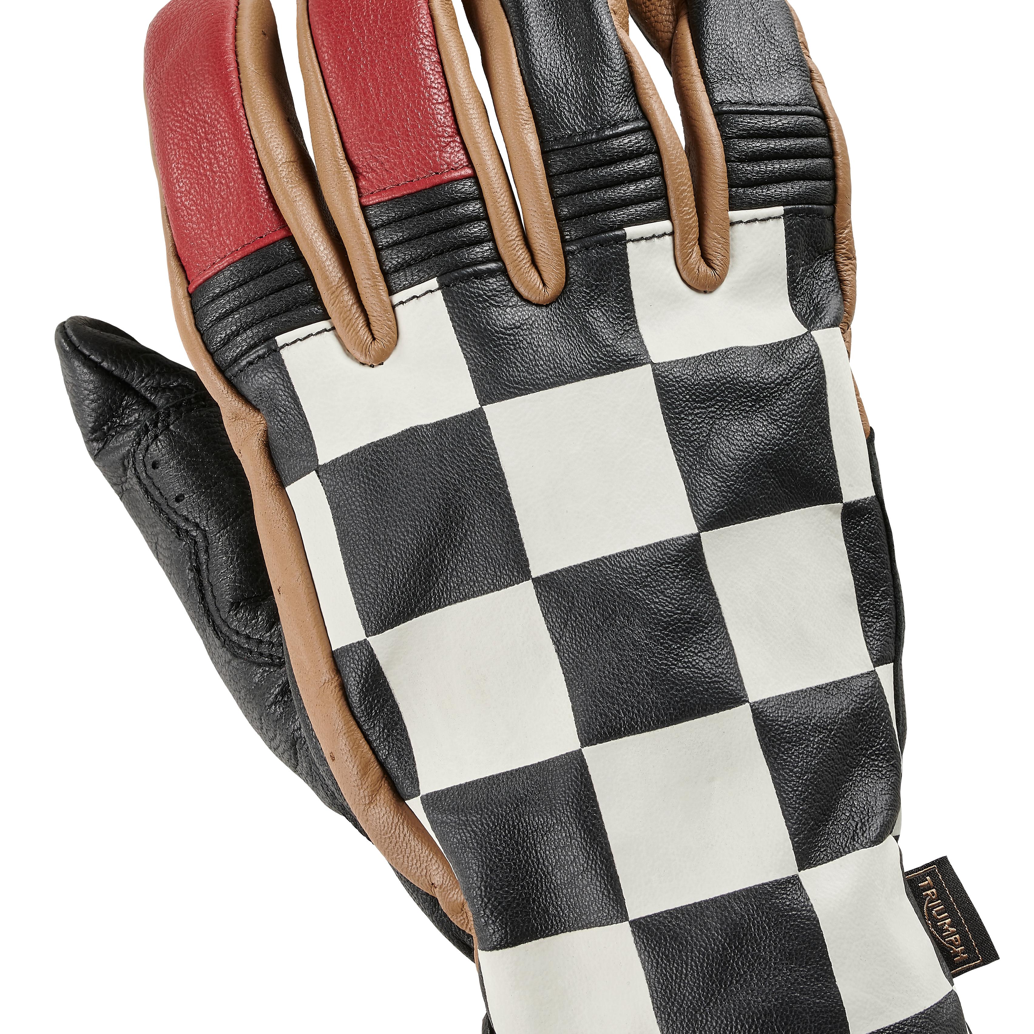 CHECKERBOARD GLOVE - BLACK / RED / BONE / GOLD XS image 2