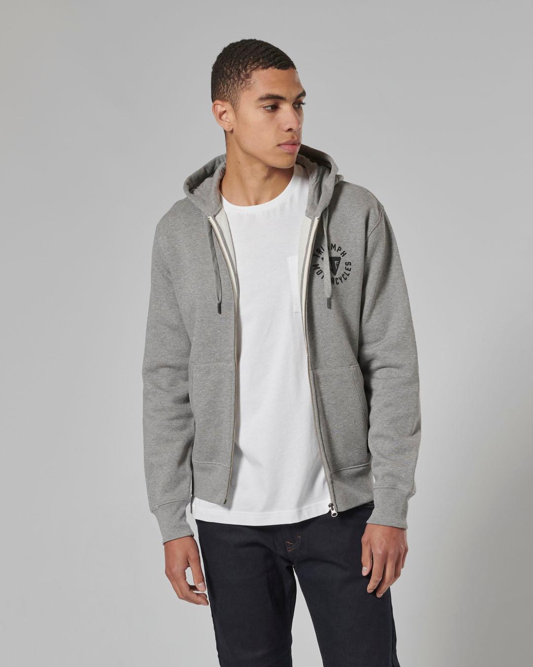 DIGBY FULL ZIP HOODY GREY MARL XL image 6
