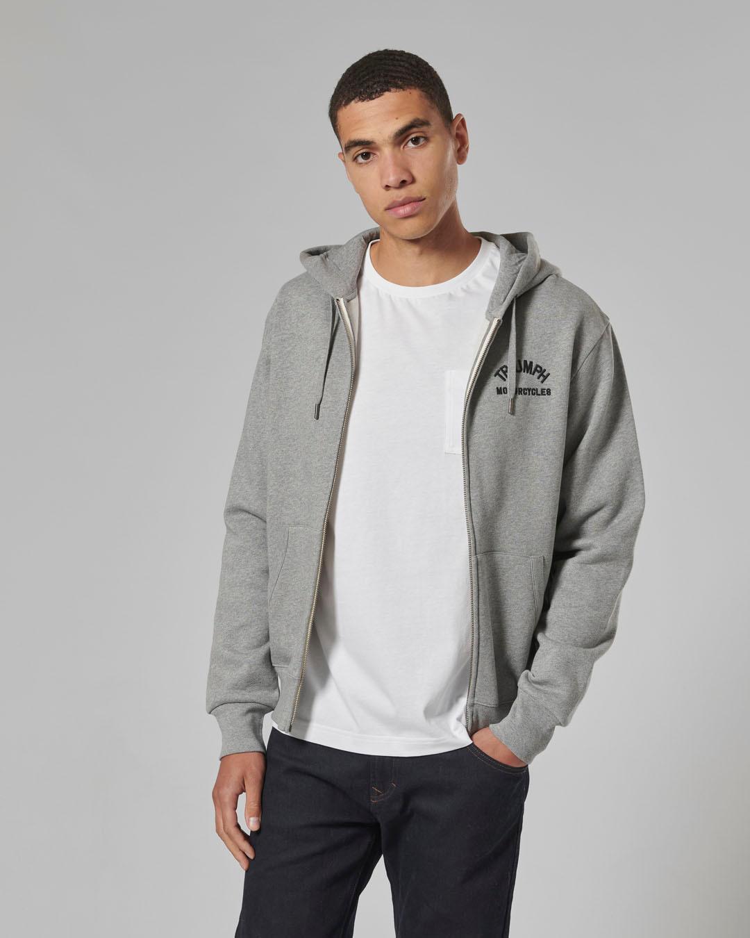 DOLAN FULL ZIP HOODIE GREY MARL XXL image 8
