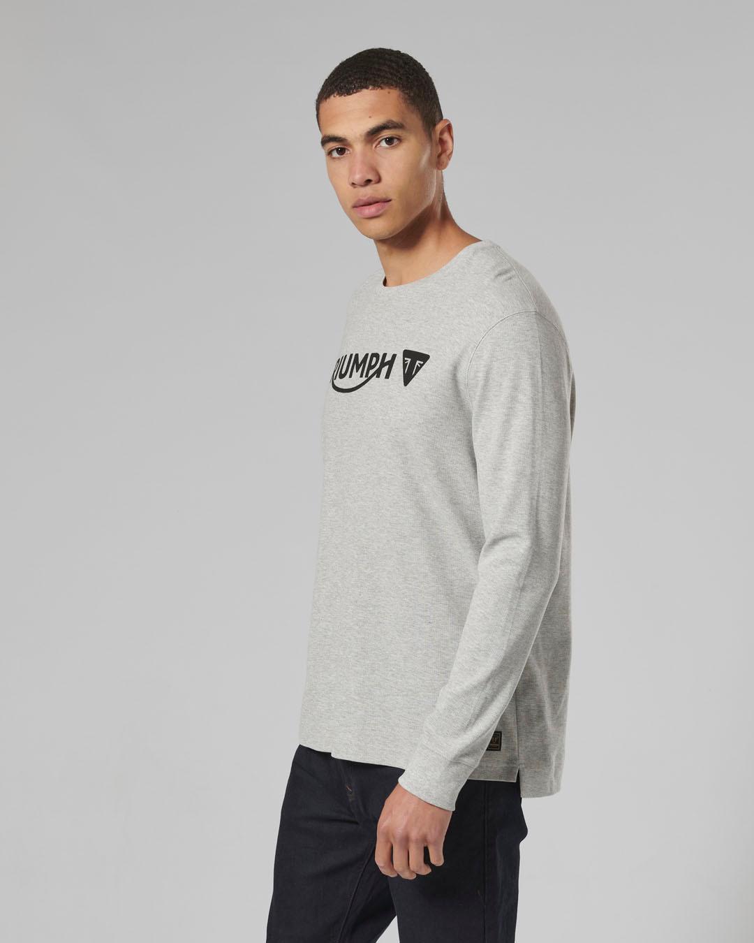 BETTMAN L/S WAFFLE T-SHIRT GREY MARL XXL image 5