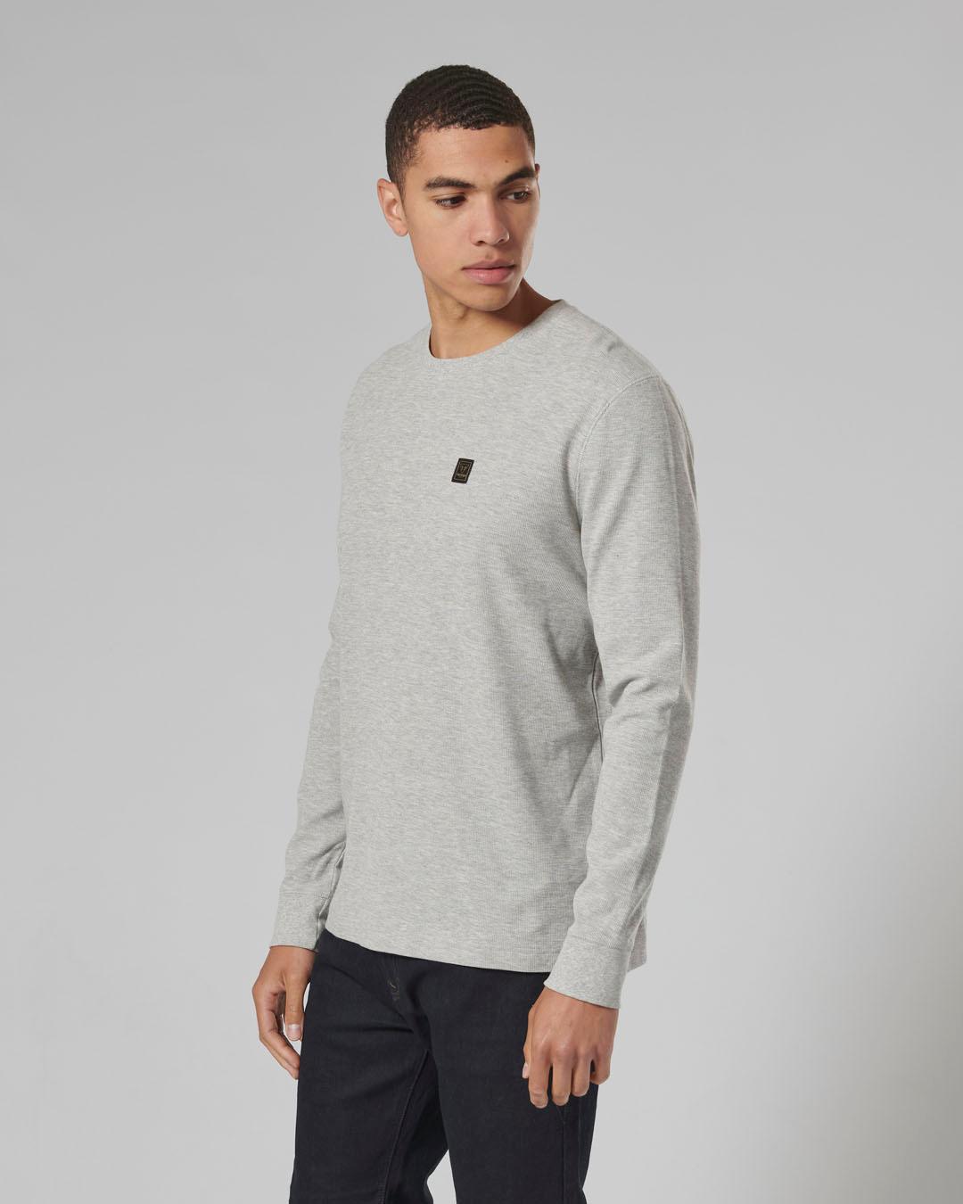 DEAN L/S WAFFLE T-SHIRT GREY MARL XL image 5