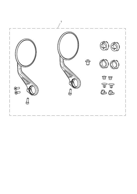 Mirrors, Pair, Bar End Kit, Clear