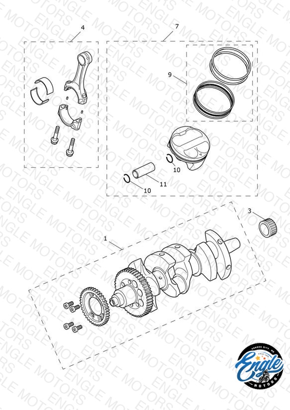Crankshaft, Conrods and Pistons