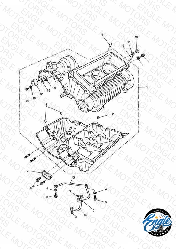 Crankcase & Fittings - 3 Cylinder