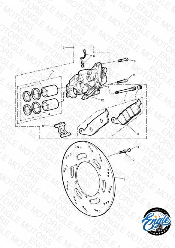 Front Brake Caliper and Disc