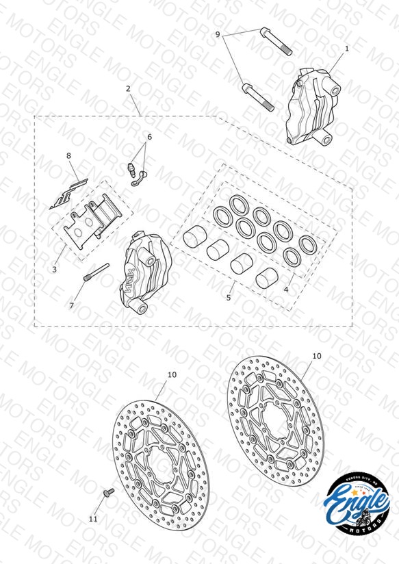 Front Brake Caliper & Discs