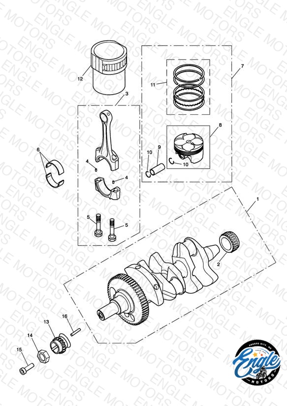 Crankshaft, Connecting Rods, Pistons & Liners