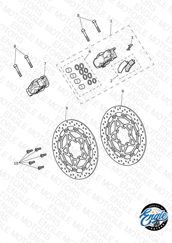 Front Brake Caliper & Discs