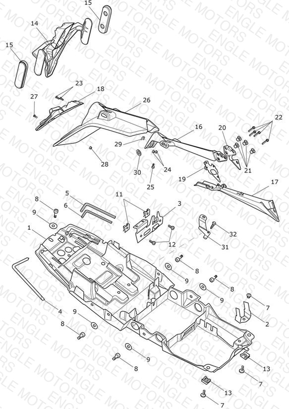 Rear Mudguard & No Plate Brkt