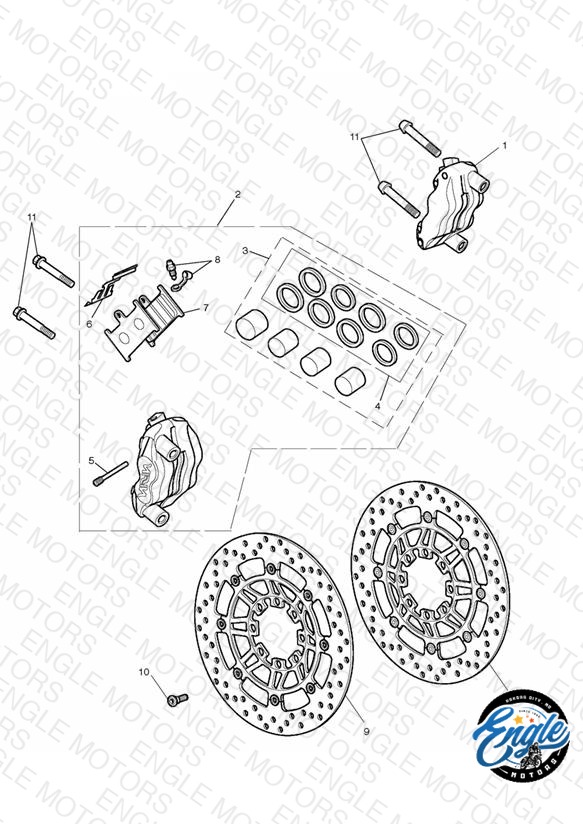Front Brake Caliper & Discs
