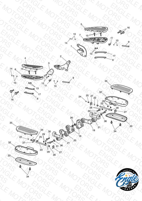 Footrests & Mountings - Special Edition Only