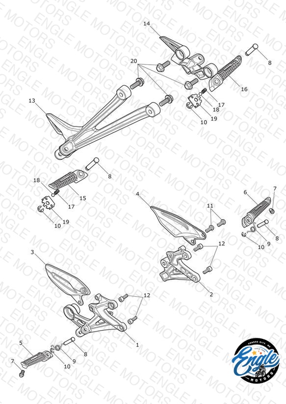 Footrests & Mountings - Street Triple Rx Only (Except JP)