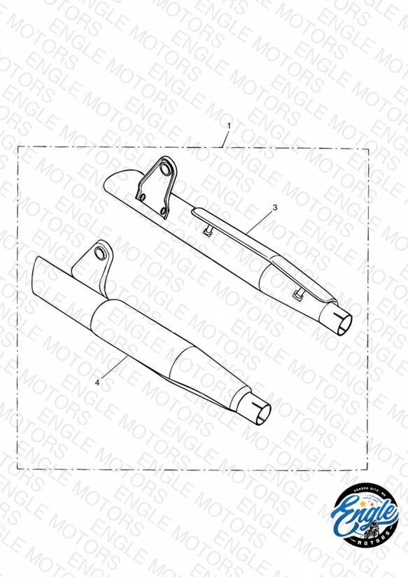 Silencer Kit, Short, Chrome