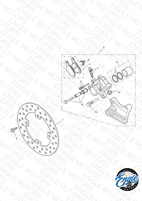 Rear Brake Disc and Caliper Double sided swingarm