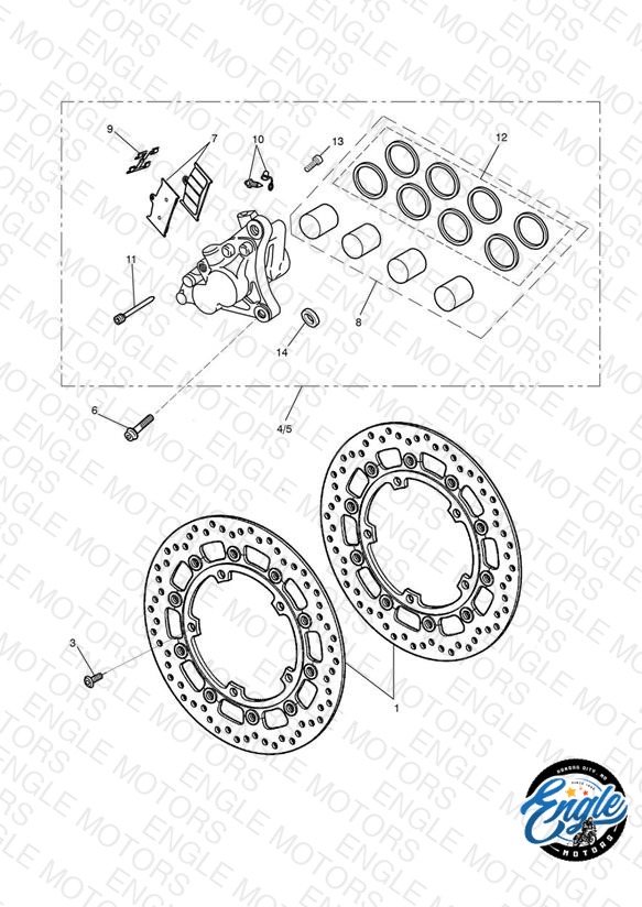 Front Brake Caliper & Discs