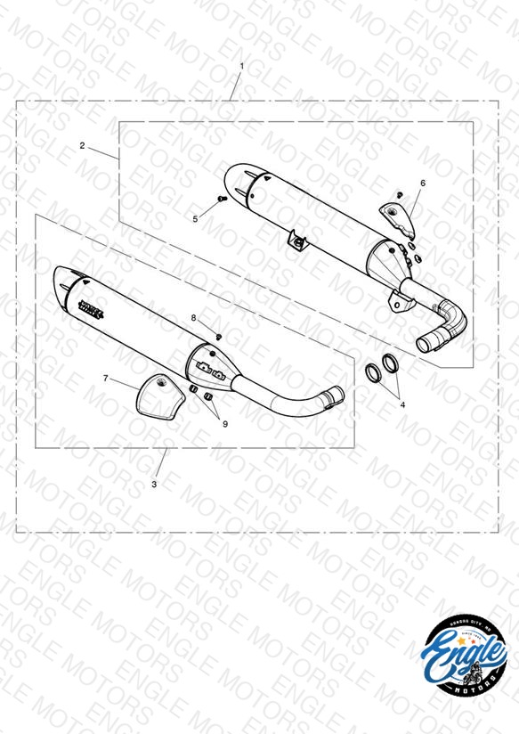 Silencer Pair, Homol, Brushed