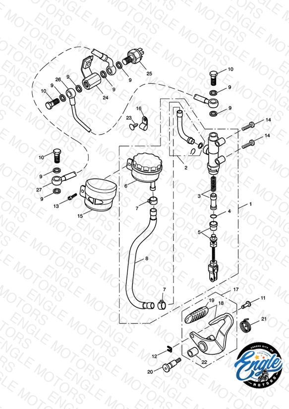 Rear Brake Master Cylinder, Reservoir & Pedal > 469050