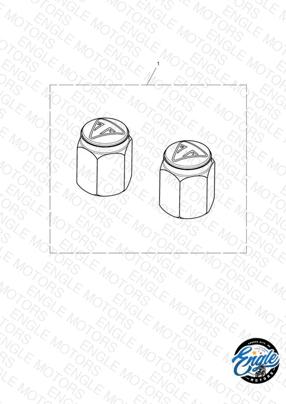 Valve Cap Kit, Bubble Badge, Black