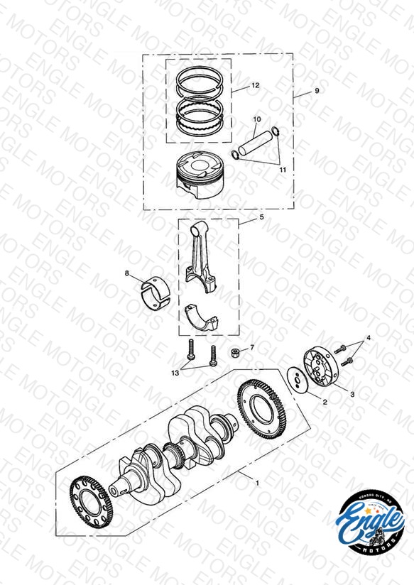 Crankshaft, Conn Rods & Pistons