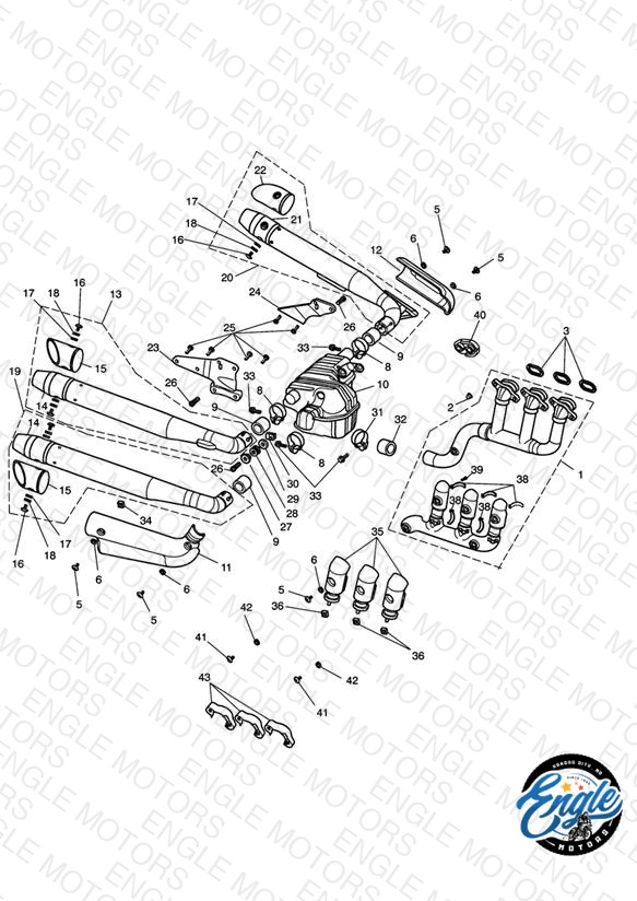 Exhaust System - Rocket III Classic only (inc. Special Edition)