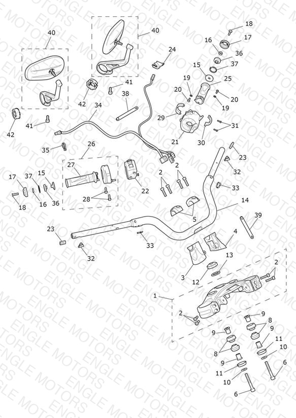 Handlebars, Upper Yoke & Mirrors