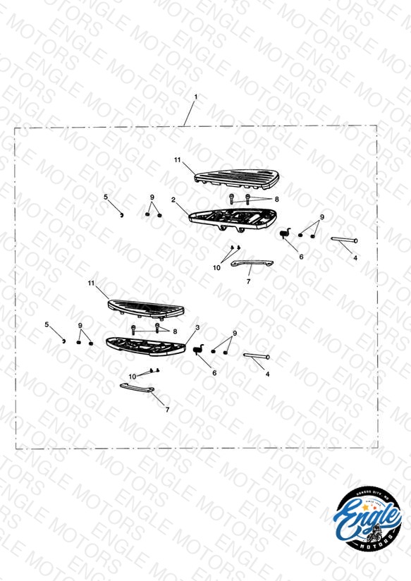 ’Chrome Line’ Rider Footboard Kit
