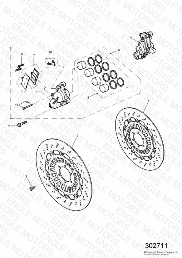 Front Brake Caliper and Disc