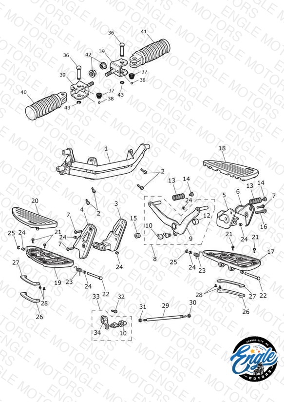 Footrests & Mountings 611135 > (inc 611105)
