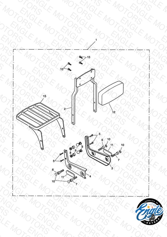 Passenger Backrest Tall + Luggage Rack Kit