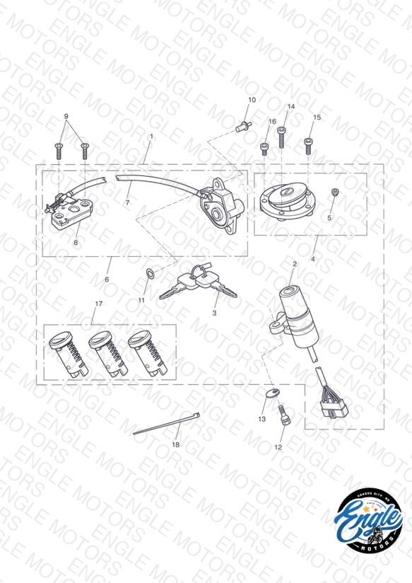 Ignition Switch & Lock Set - Non ABS > 468639 & ABS > 440482