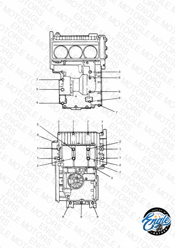 Crankcase Fixings 3 Cylinder