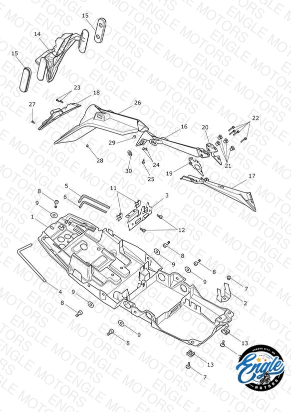 Rear Mudguard & No Plate Brkt
